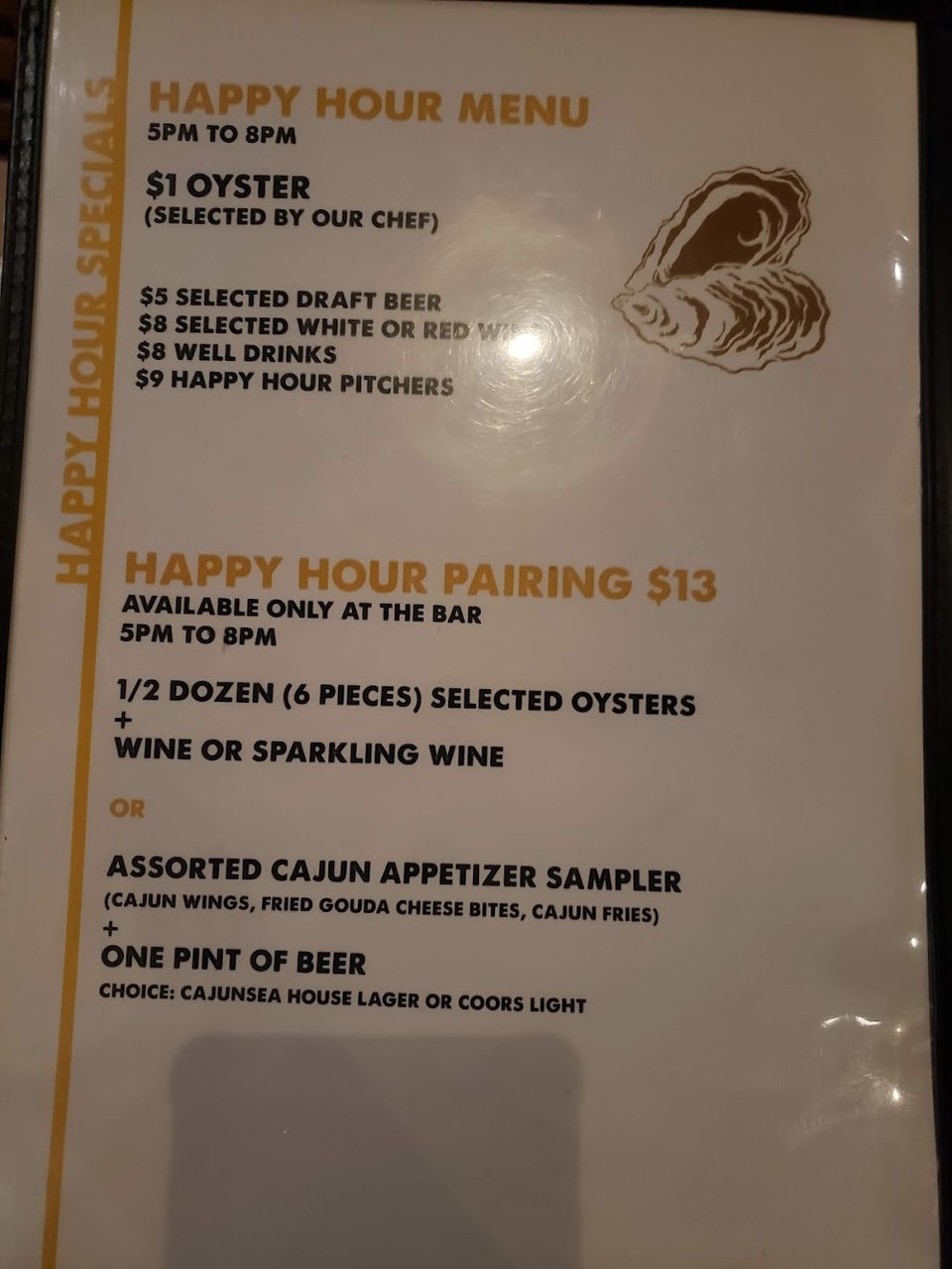 Restaurant menu page with appetizer section